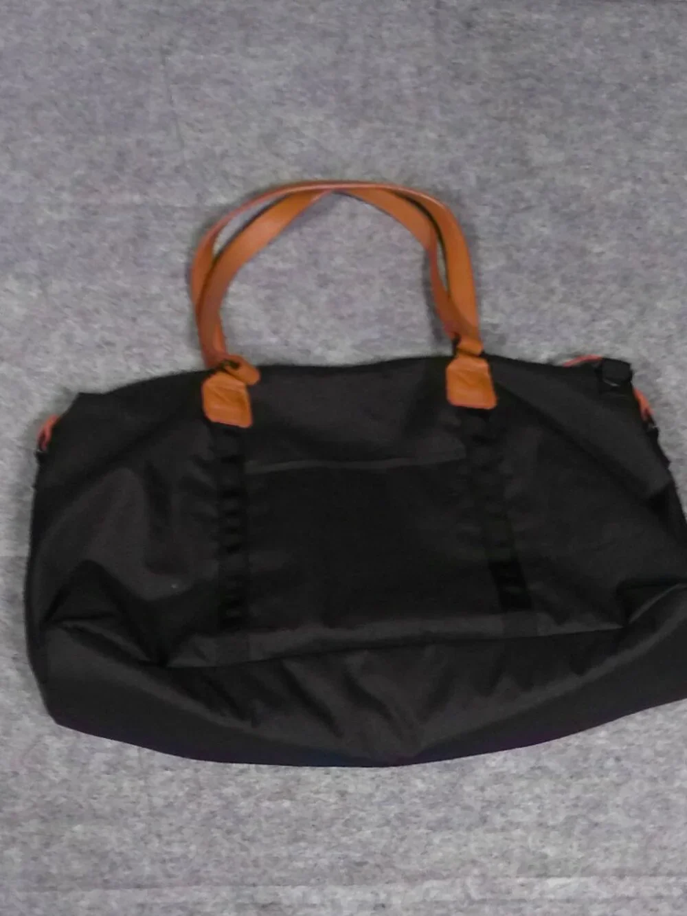 United By Blue Weekender Duffel Bag Black Canvas Tan Handles Travel Carry On
